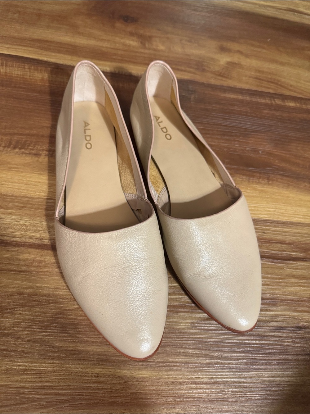 Aldo Light Pink Leather Flats